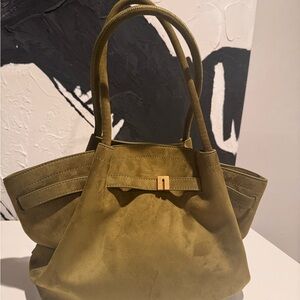 BRAND NEW JW PEI Hana Medium Faux Suede Tote Bag - Olive